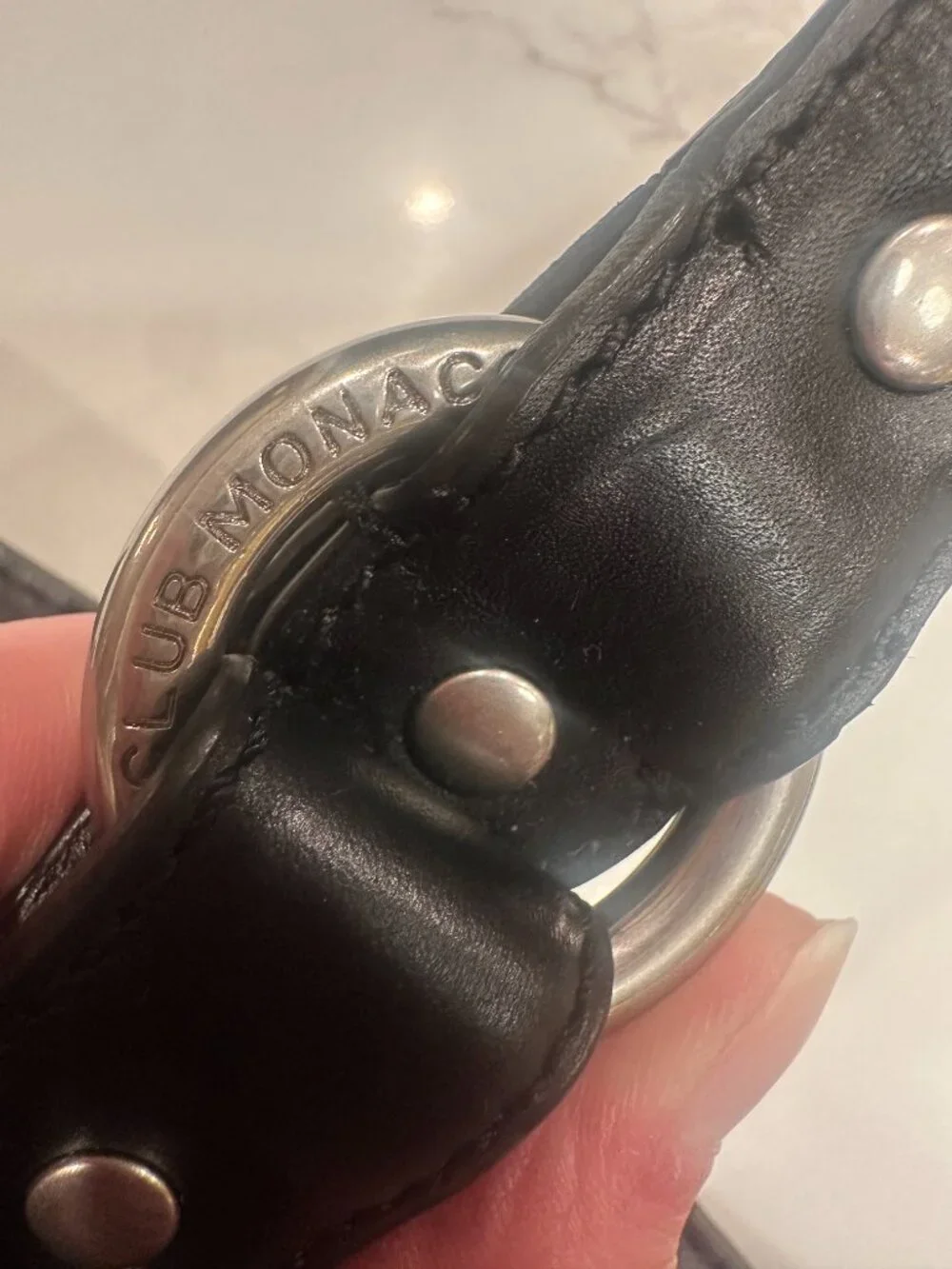 Club Monaco Black Leather Shoulder Bag